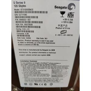 Seagate U Series 9 120GB ATA 3.5" Internal Hard Drive